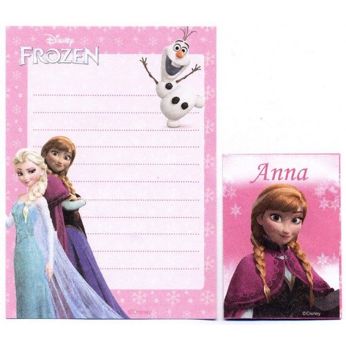 Kit 2 Conjuntos de Papel de Carta Pequeno Frozen Anna Disney