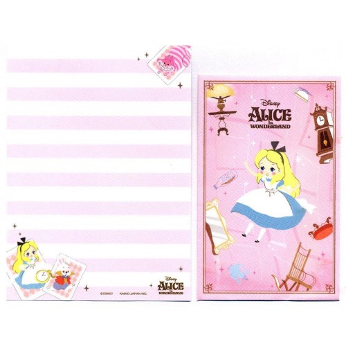 Kit 2 Conjuntos de Mini-Papel de Carta Disney Alice in Wonderland