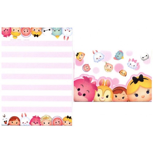 Kit 2 Conjuntos de Mini-Papéis de Carta Alice Disney TSUM TSUM