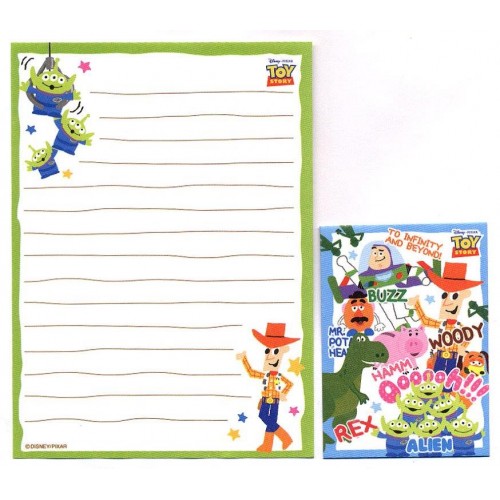 Kit 2 Conjuntos de Mini-Papel de Carta Toy Story ALIEN Pixar Disney