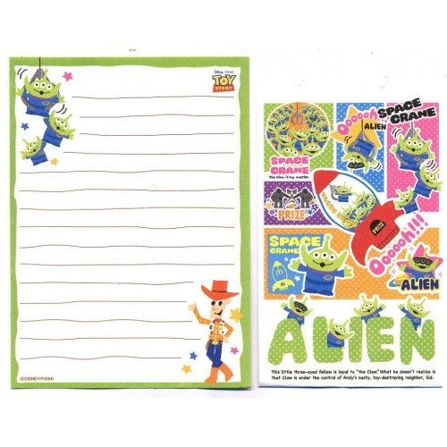 Kit 2 Conjuntos de Mini-Papel de Carta Toy Story ALIEN Pixar Disney