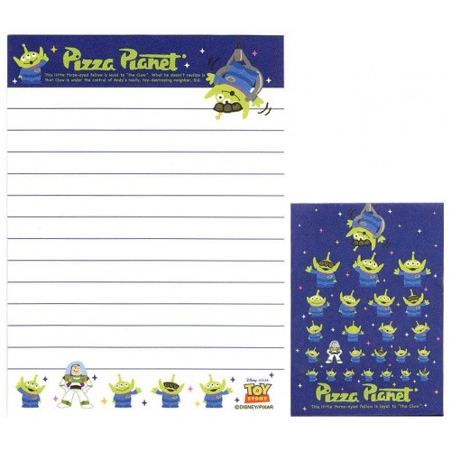 Kit 2 Conjuntos de Mini-Papel de Carta Toy Story Pizza Planet Pixar Disney