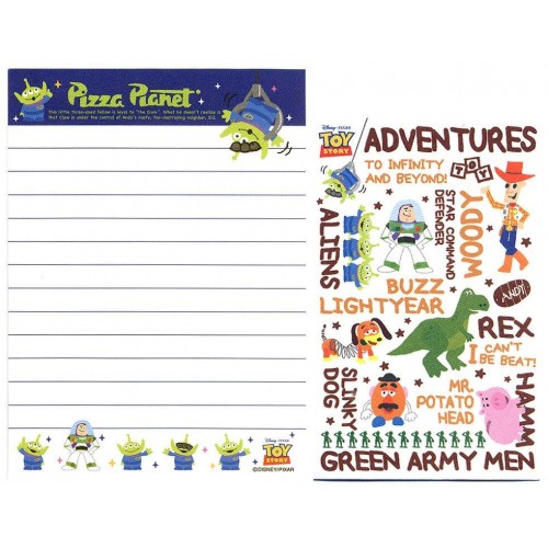 Kit 2 Conjuntos de Mini-Papel de Carta Toy Story Pizza Planet Pixar Disney