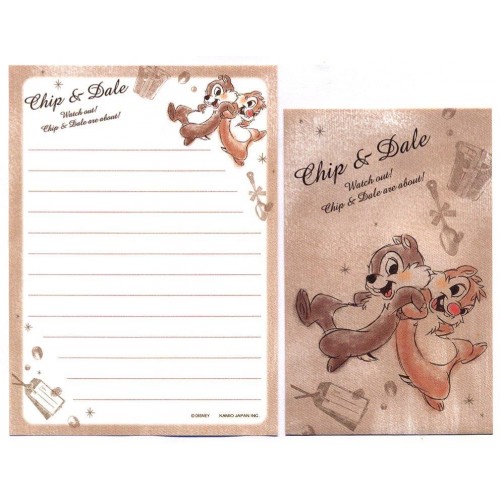 Kit 2 Conjuntos de Mini Papéis de Carta Disney Chip & Dale