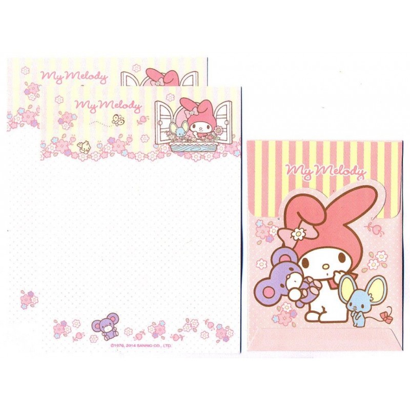 Ano 2014. Conjunto de Mini-Papel de Carta My Melody Window - Sanrio