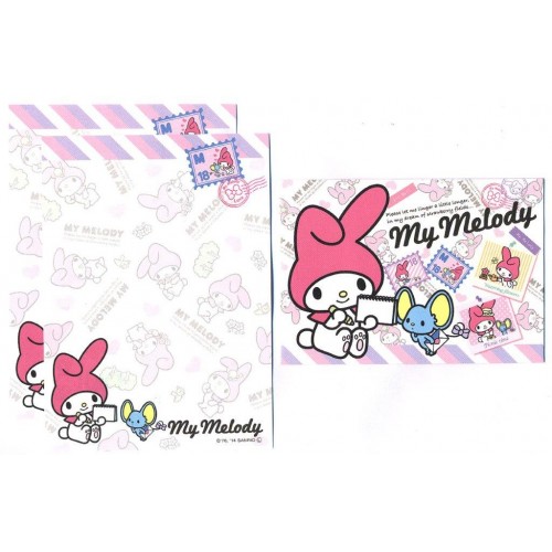 Ano 2014. Conjunto de Mini-Papel de Carta My Melody Seal1 - Sanrio