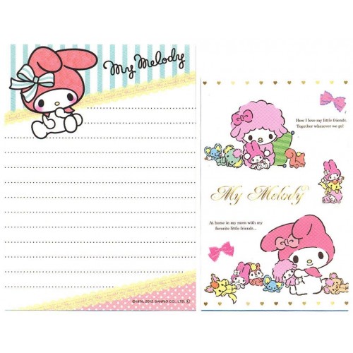Ano 2012. Kit 2 Conjuntos de Mini-Papel de Carta My Melody Sweet Smile - Sanrio