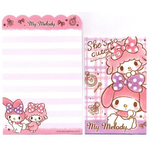 Ano 2014. Kit 2 Conjuntos de Mini-Papel de Carta My Melody So Cute - Sanrio