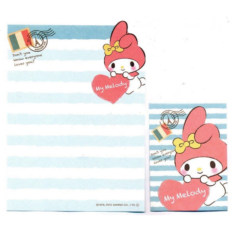Ano 2013. Kit 2 Conjuntos de Mini-Papel de Carta My Melody Travel - Sanrio
