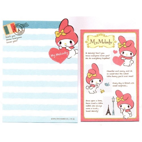 Ano 2013. Kit 2 Conjuntos de Mini-Papel de Carta My Melody Travel - Sanrio