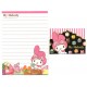 Ano 2014. Kit 2 Conjuntos de Mini-Papel de Carta My Melody Macaron- Sanrio