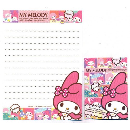 Ano 2015. Kit 2 Conjuntos de Mini-Papel de Carta My Melody Hood - Sanrio
