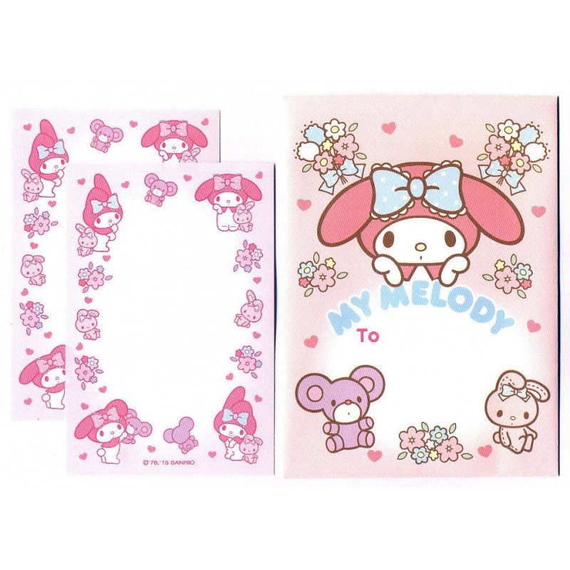 Ano 2015. Conjunto de MINI-Papel de Carta My Melody Sanrio