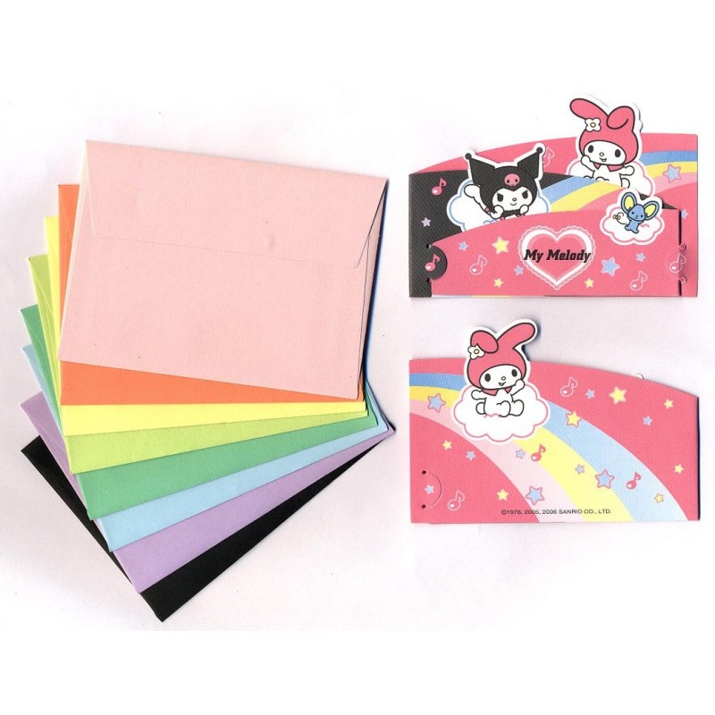 Ano 2006. Kit Mini-Cartão de Mensagem My Melody & Kuromi Sanrio