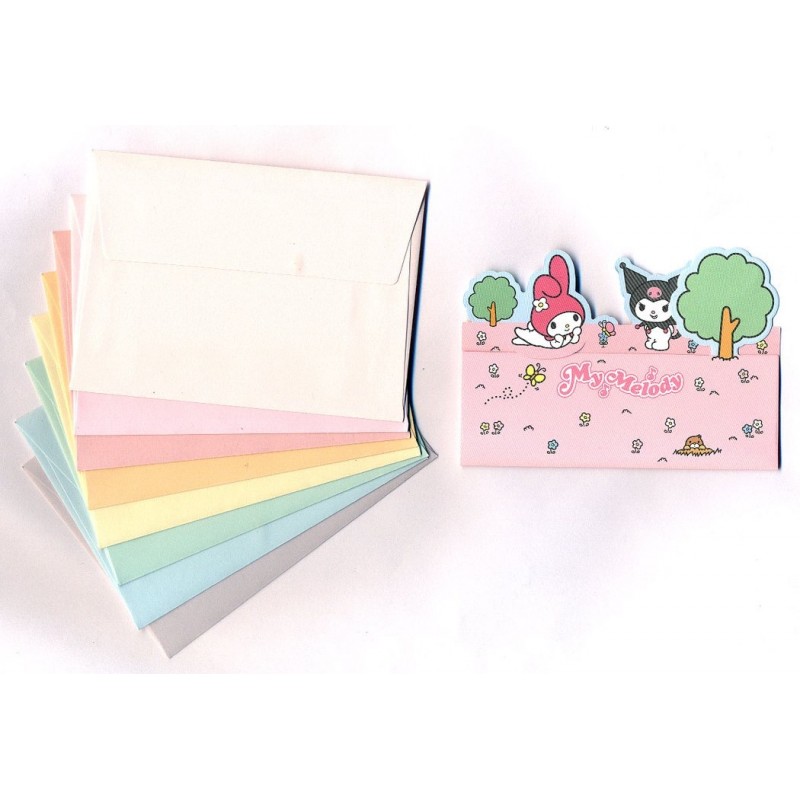 Ano 2005. Kit Mini-Cartão de Mensagem My Melody & Kuromi Sanrio