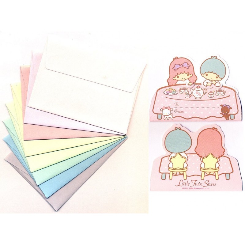 Ano 2009. Kit Mini-Cartão de Mensagem Little Twin Stars Sanrio