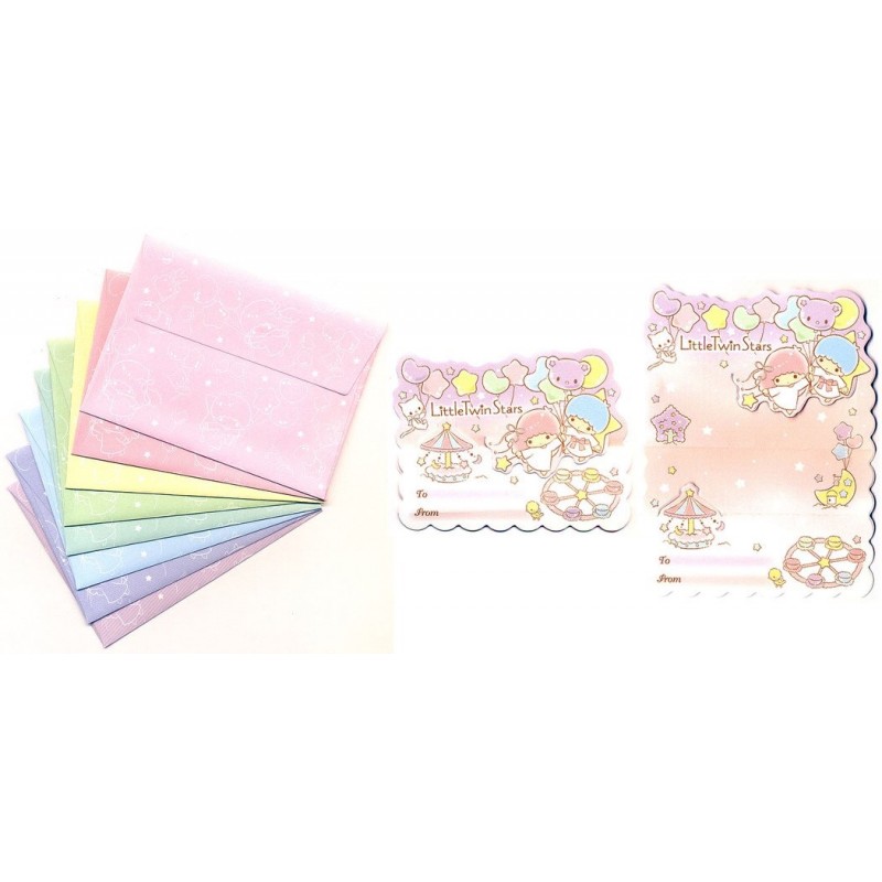 Ano 2014. Kit Mini-Cartão de Mensagem Little Twin Stars Sanrio