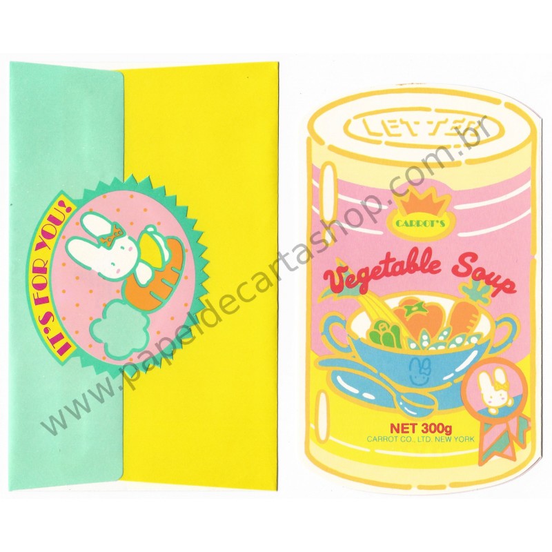 Ano 1980. Conjunto de Papel de Carta Vintage Carrot Sanrio