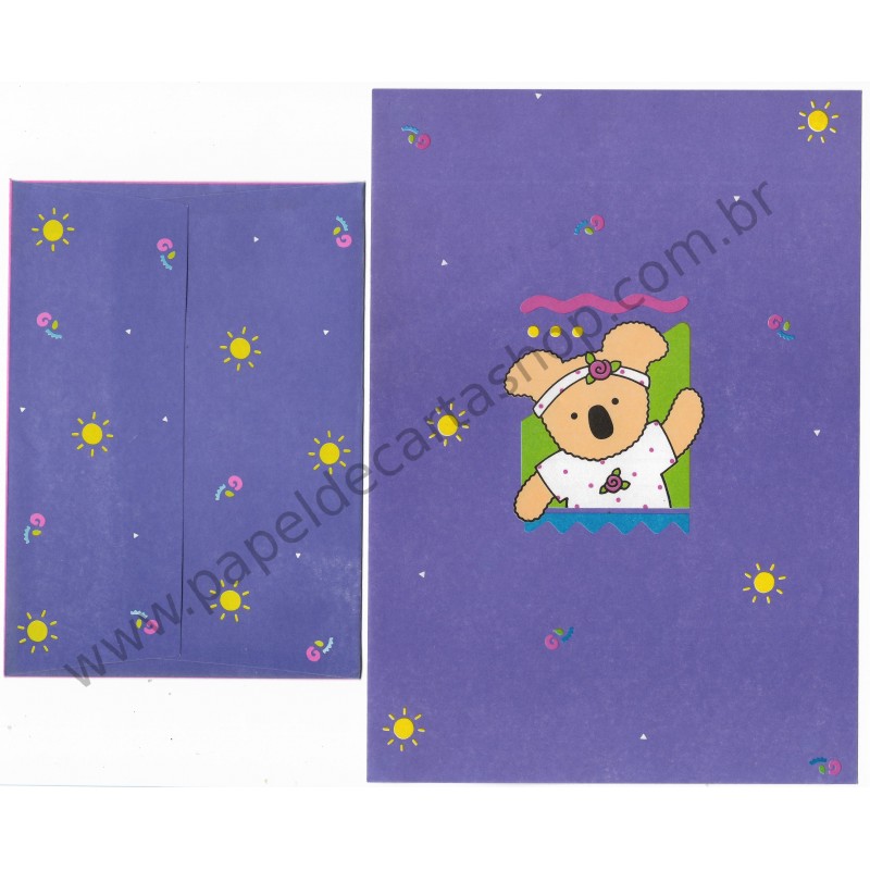 Ano 1991. Conjunto de Papel de Carta CRX2 Antigo (Vintage) Sanrio