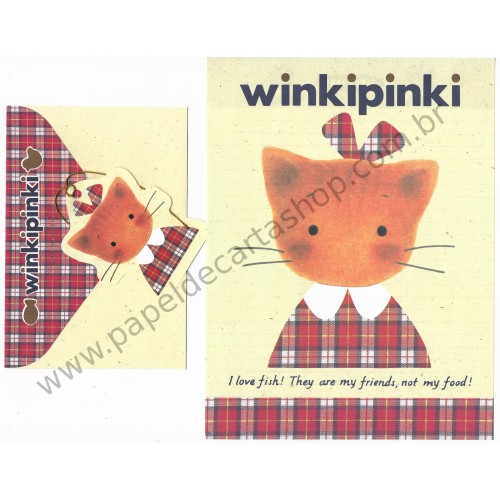 Ano 1991. Conjunto de Papel de Carta Winkipinki CRE Vintage Sanrio