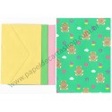 Ano 1987. Conjunto de Papel de Carta Bear Tin Colors Vintage Sanrio