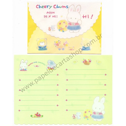 Ano 1990. Conjunto de Papel de Carta Cheery Chums Hi CAM Sanrio