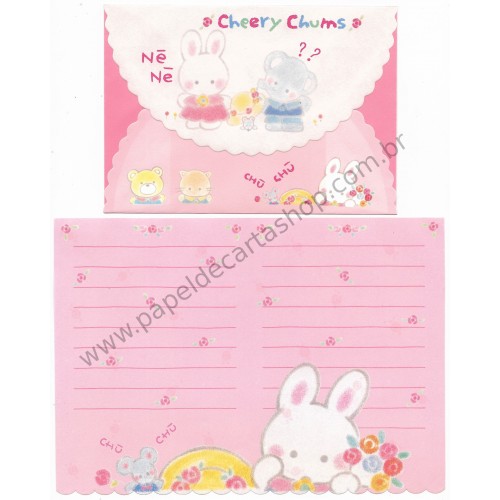 Ano 1990. Conjunto de Papel de Carta Cheery Chums Hi CRS Sanrio