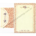 Ano 1988. Conjunto de Papel de Carta Marron Cream Tea Vintage Sanrio