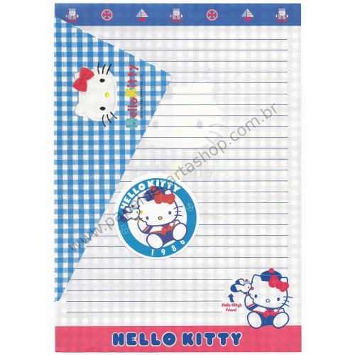 Ano 1986. Conjunto de Papel de Carta Hello Kitty Mariner Sanrio