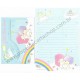 Ano 1987. Conjunto de Papel de Carta Little Twin Stars RAINBOW Vintage Sanrio