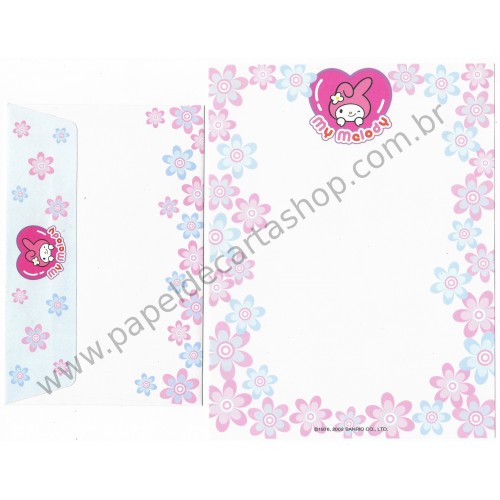 Ano 2002. Conjunto de Papel de Carta My Melody Winking Sanrio