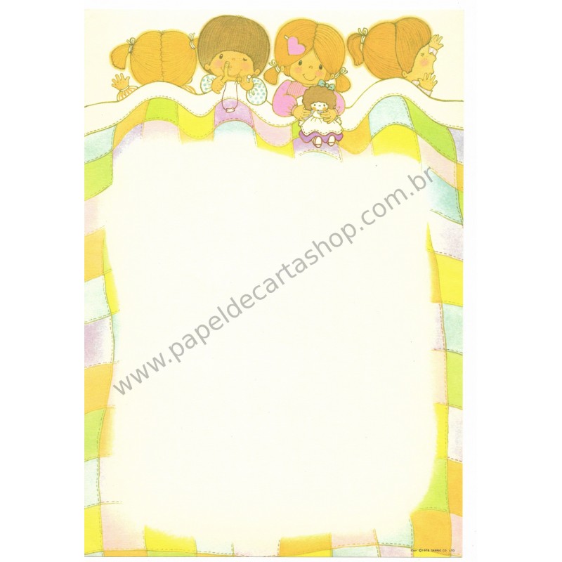 Ano 1976. Papel de Carta Small People Lil'Dreamers Vintage Sanrio