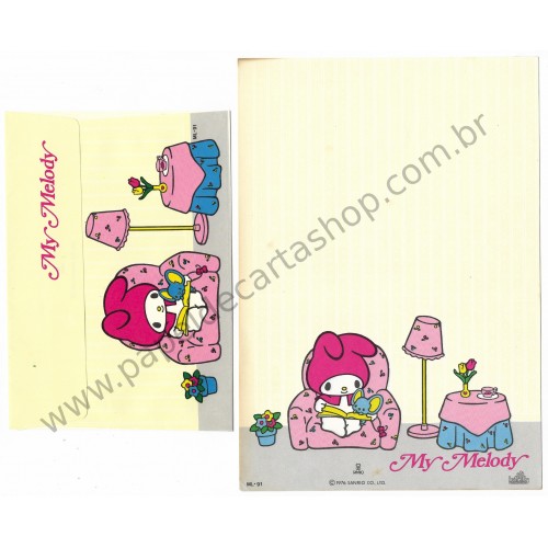 Conjunto de Papel de Carta My Melody CRE Antigo Sanrio Butterfly