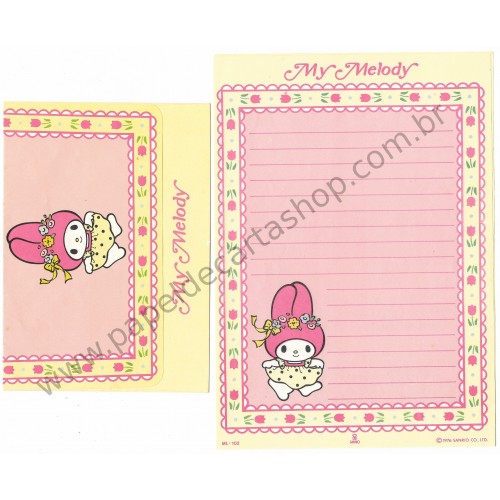 Conjunto de Papel de Carta My Melody CRS Antigo Sanrio Butterfly