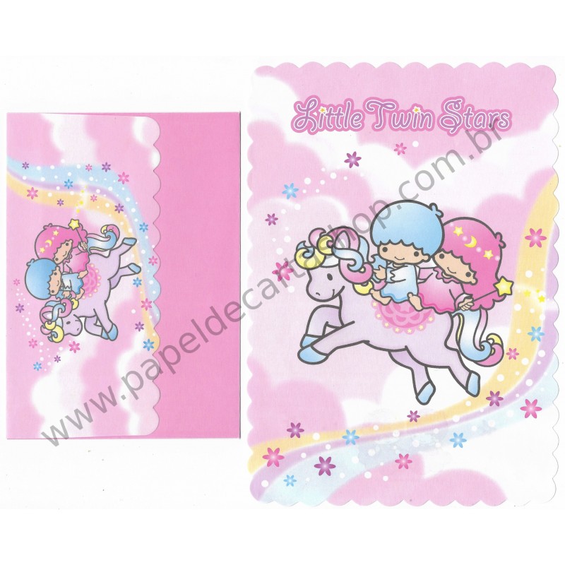 Ano 2002. Conjunto de Papel de Carta Little Twin Stars Sanrio