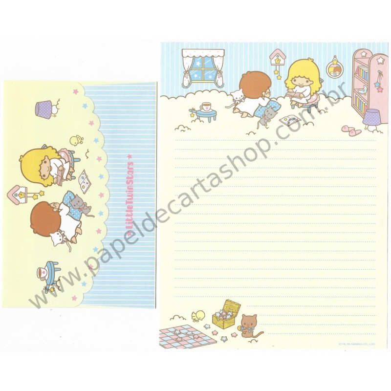 Ano 2005. Conjunto de Papel de Carta Little Twin Stars C Little RD Sanrio