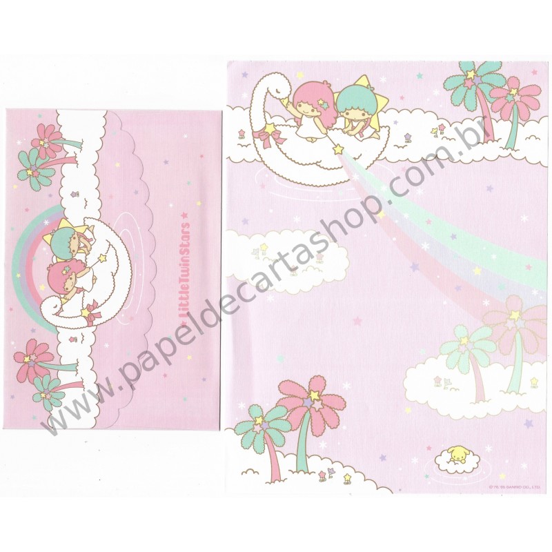 Ano 2005. Conjunto de Papel de Carta Little Twin Stars C Little RS Sanrio