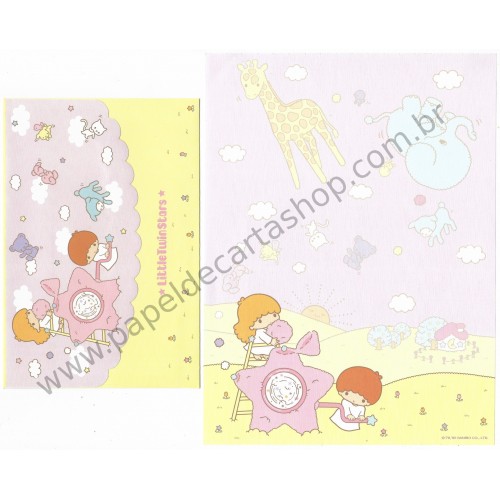 Ano 2005. Conjunto de Papel de Carta Little Twin Stars C RS2 Sanrio