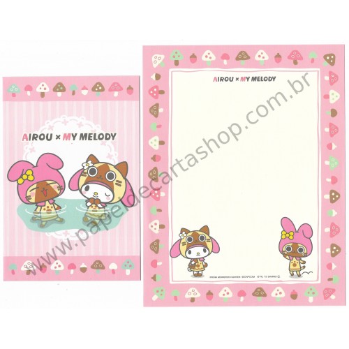 Ano 2012. Conjunto de Papel de Carta Airou x My Melody2 Sanrio