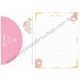Ano 2015. Conjunto de Papel de Carta My Melody Flower Sanrio