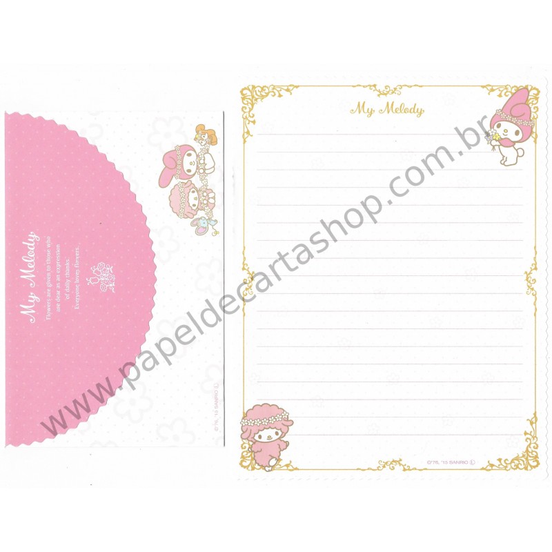 Ano 2015. Conjunto de Papel de Carta My Melody Flower Sanrio