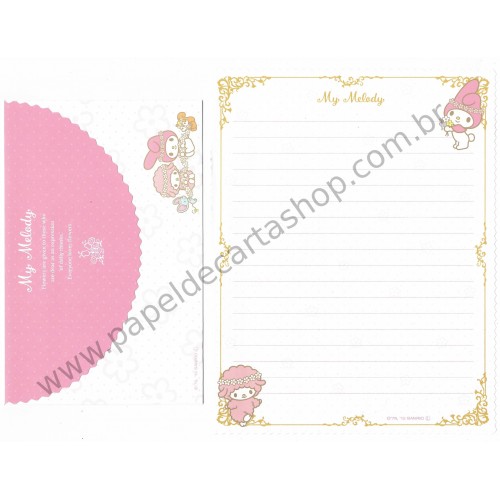 Ano 2015. Conjunto de Papel de Carta My Melody Flower Sanrio