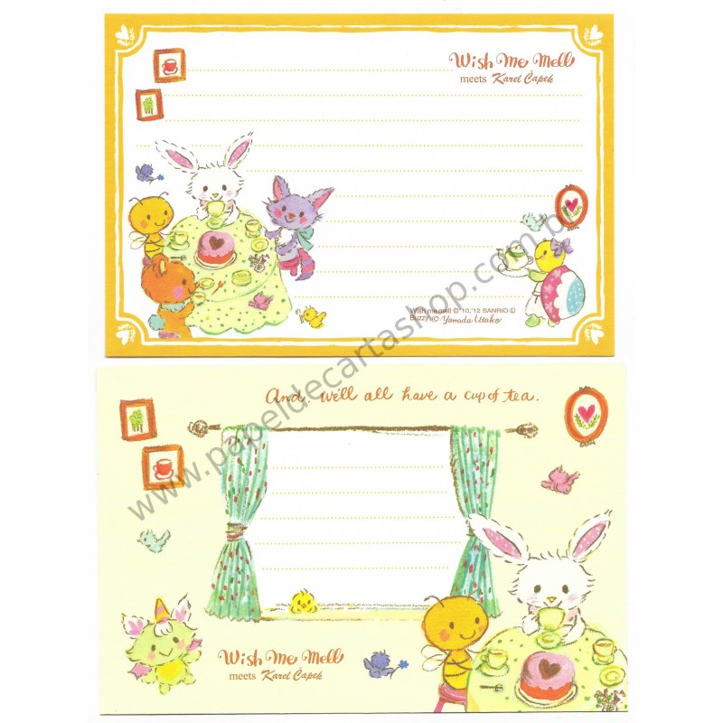 Ano 2012. Conjunto de Papel de Carta Wish me mell meets Karel Capek CAM Sanrio