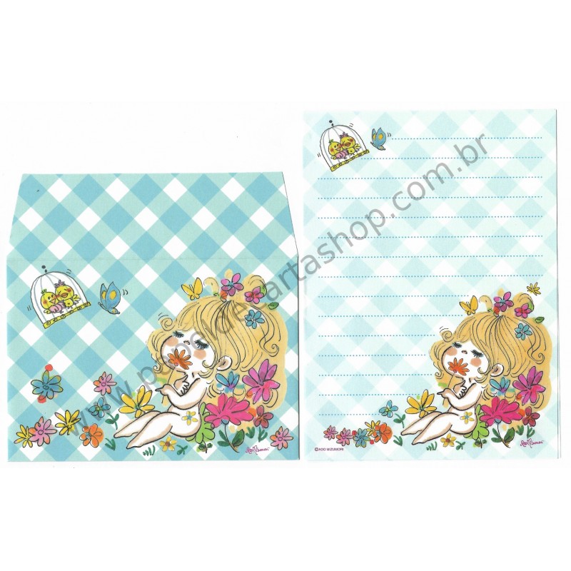 Conjunto de Mini-Papel de Carta com envelope ADO MIZUMORI 0054