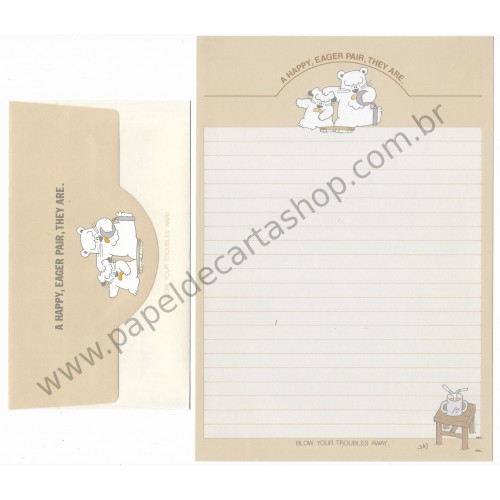 Conjunto de Papel de Carta Vintage A Happy Eager Pair