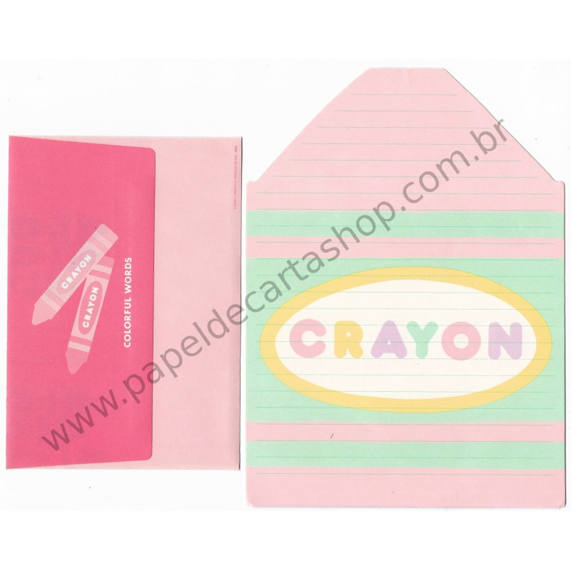 Ano 1983. Conjunto de Papel de Carta Vintage Crayons SONY