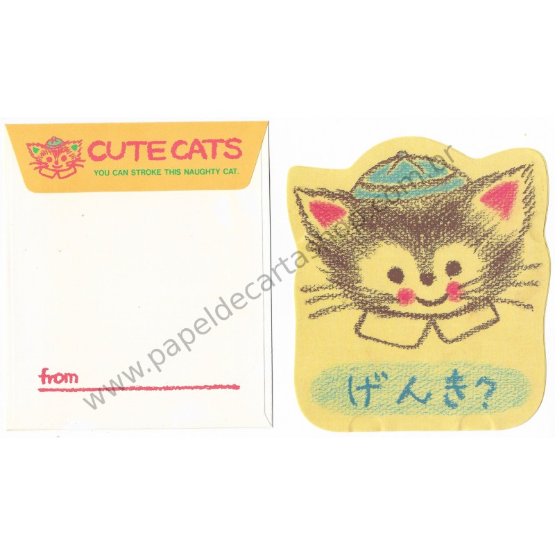 Conjunto de Papel de Carta Antigo (Vintage) Cute Cats CVD