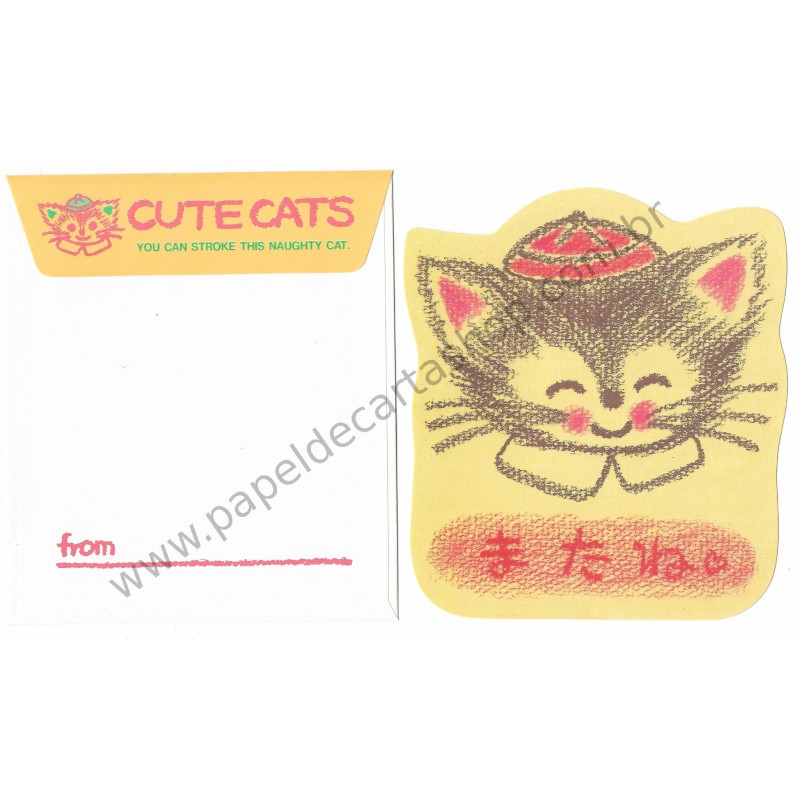 Conjunto de Papel de Carta Antigo (Vintage) Cute Cats CVM