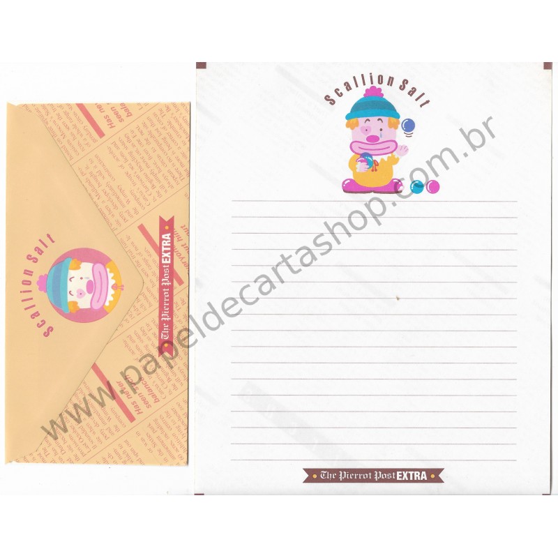 Conjunto de Papel de Carta Vintage The Pierrot Post Extra Scallion Salt 2