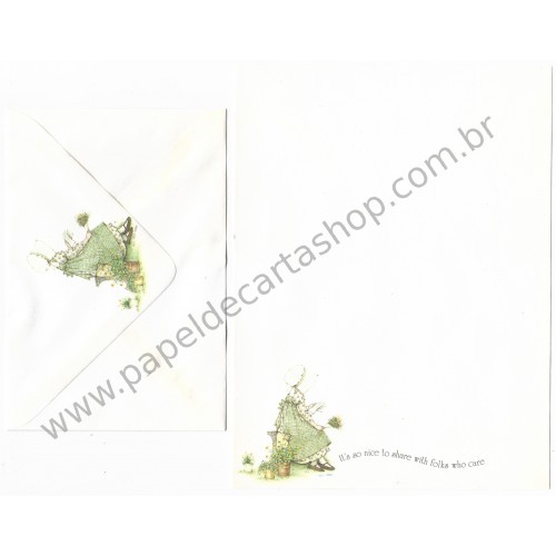 Conjunto de Papel de Carta Antigo Importado Holly Hobbie M81